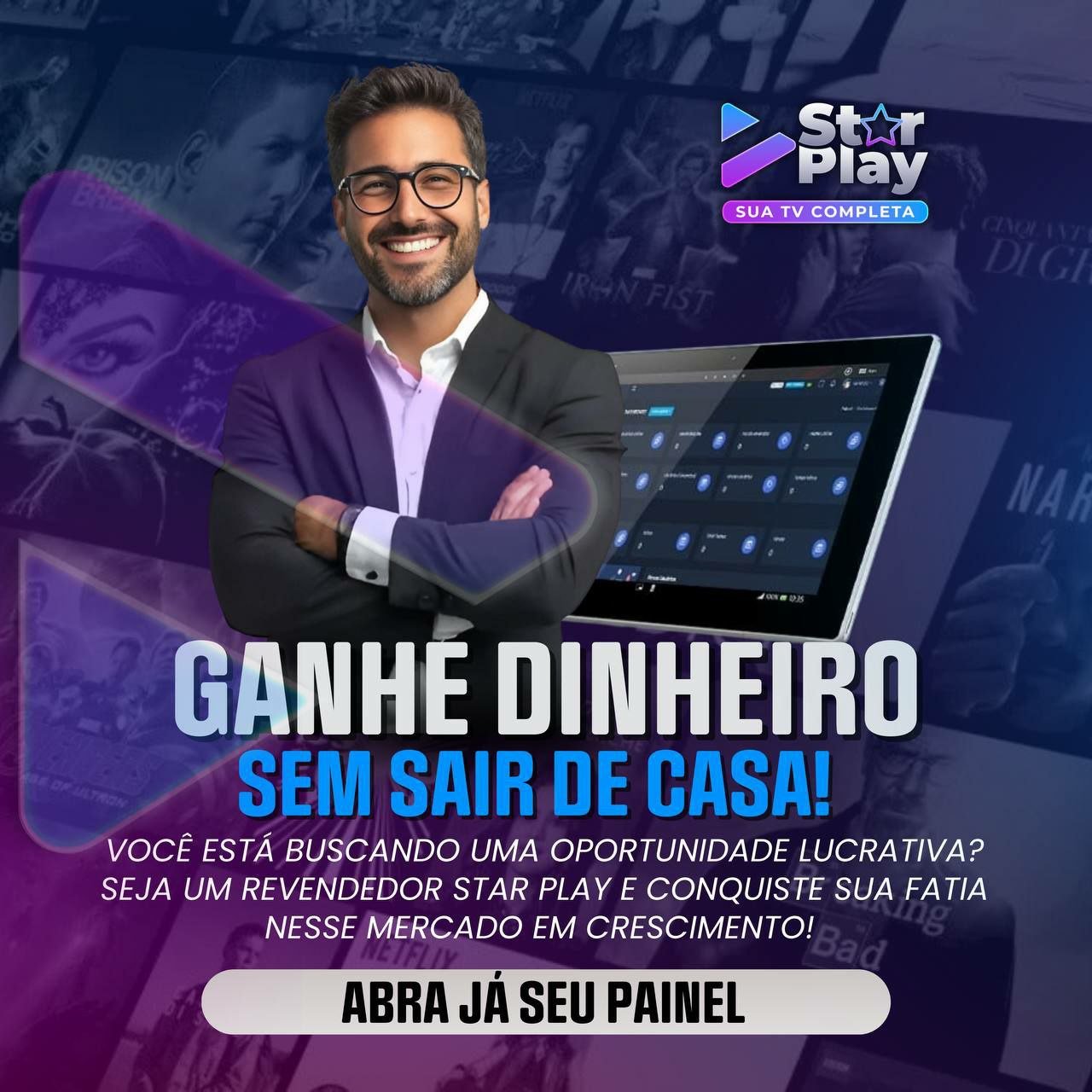 Planos de Revenda IPTV StarPlay - Banner informativo