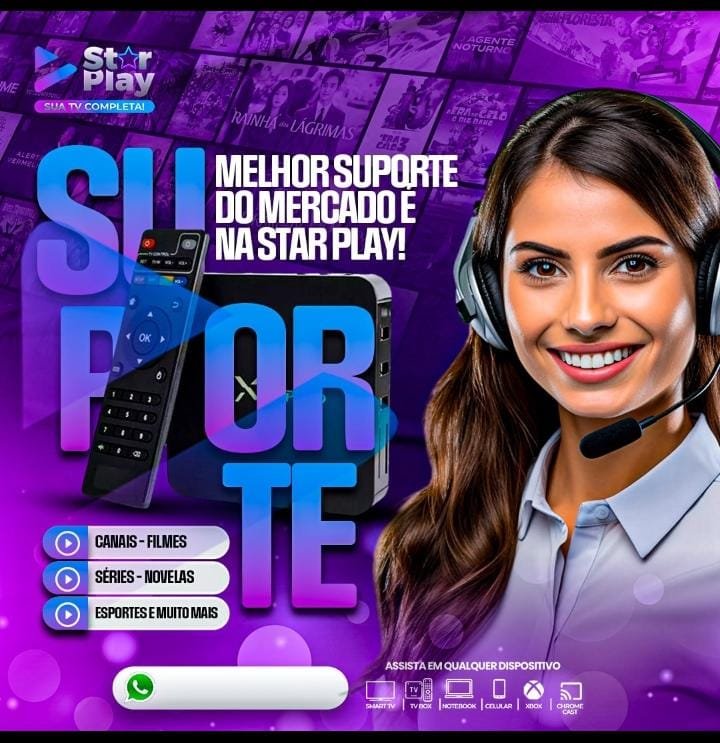 Equipe de suporte técnico StarPlay disponível 24 horas